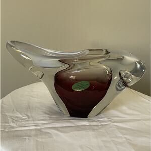 Signed Adam Jablonski Art Glass MCM Sculpture 1992 Poland